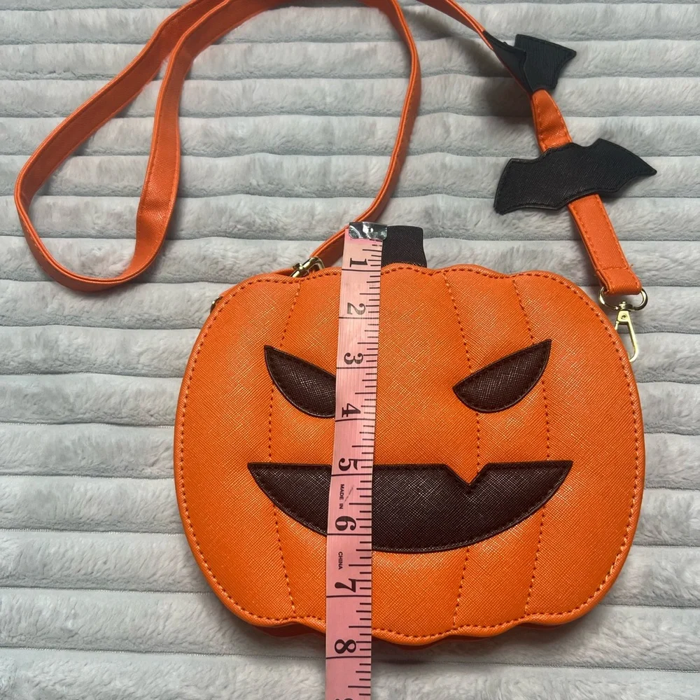 Orange Pumpkin Jack o lantern Crossbody Bag - Picture 4 of 9
